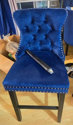 Blue Velvet Tufted Dining Chair
