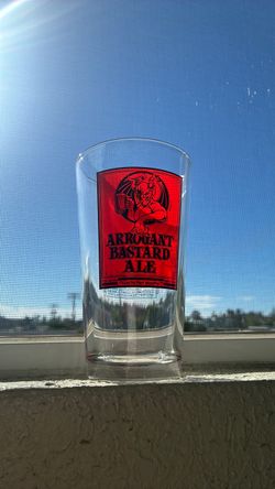 Vintage 90s Arrogant Bastard Ale Libbey Glass Pint Tumbler Stone Brewing