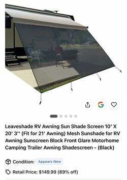 RV awning sun shade