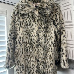 Jcrew Leopard Fur Coat NEW