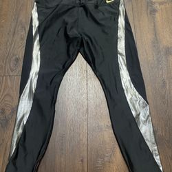 Womans Black Silver Nike Active Leggings Size XXL #15