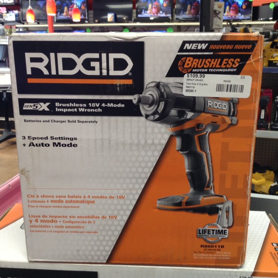 Like New Ridgid R86011B Gen5X Brushless 18V Impact Wrench Bare Tool 98395-1