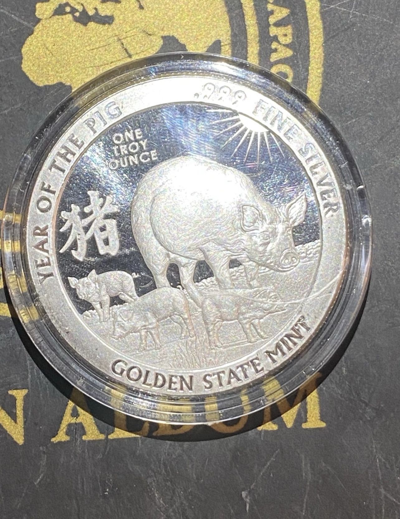 1 oz Silver Round -Year of the PIG-.999