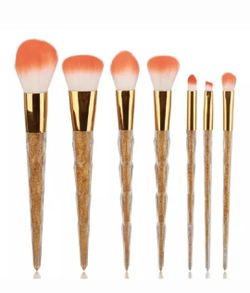 Rose gold makeup brush set
