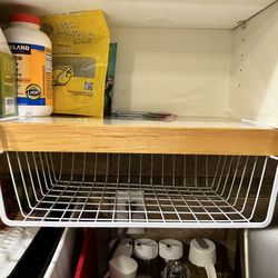 Two Cabinet Wire Hanging Basket Shelves 