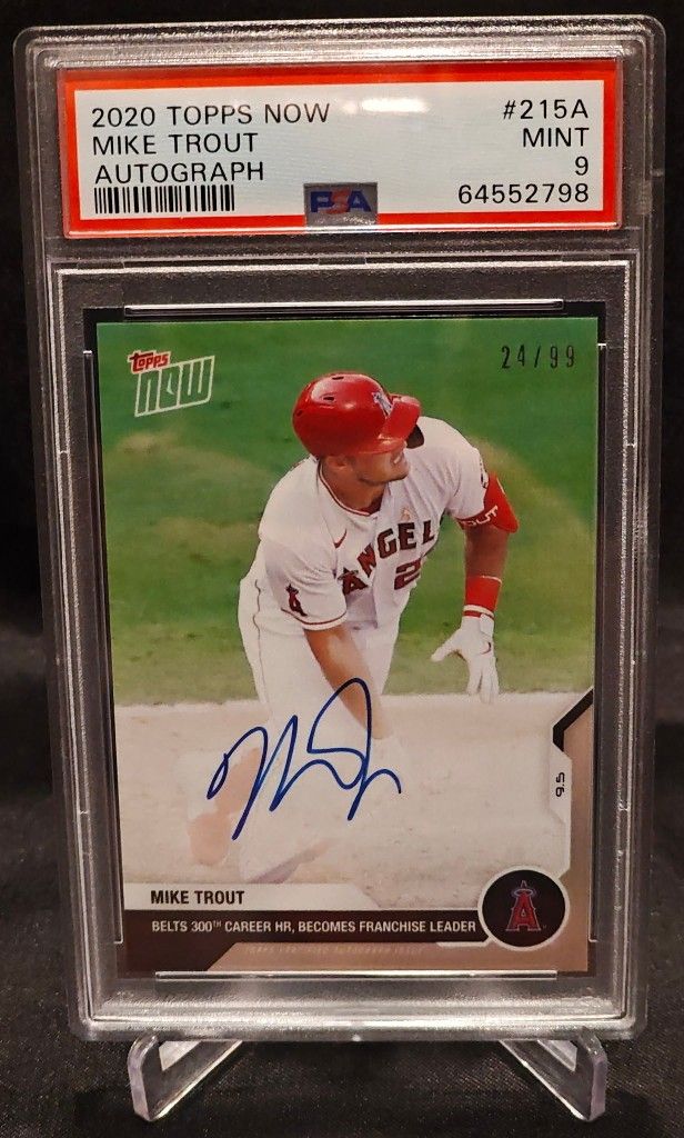 2020 Topps Now Mike Trout #215A Auto PSA 9