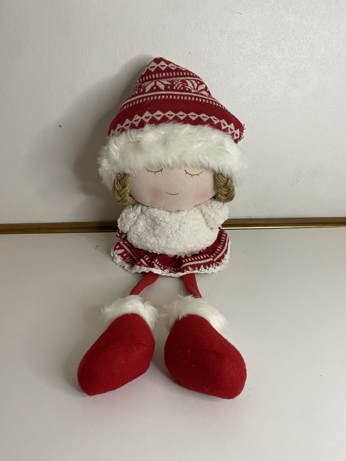 Christmas girl plush doll