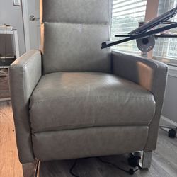 Comfortable gray recliner chair