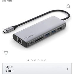 Belkin 6-1 Multiport Adapter for MacOS & PC