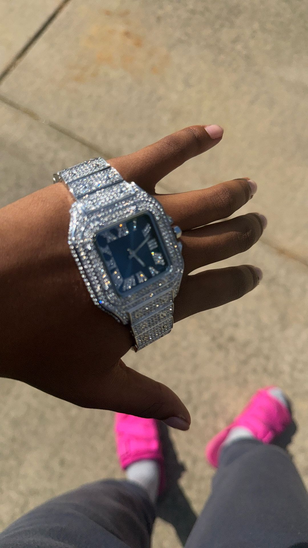 Square Blue VVS Diamond Watch