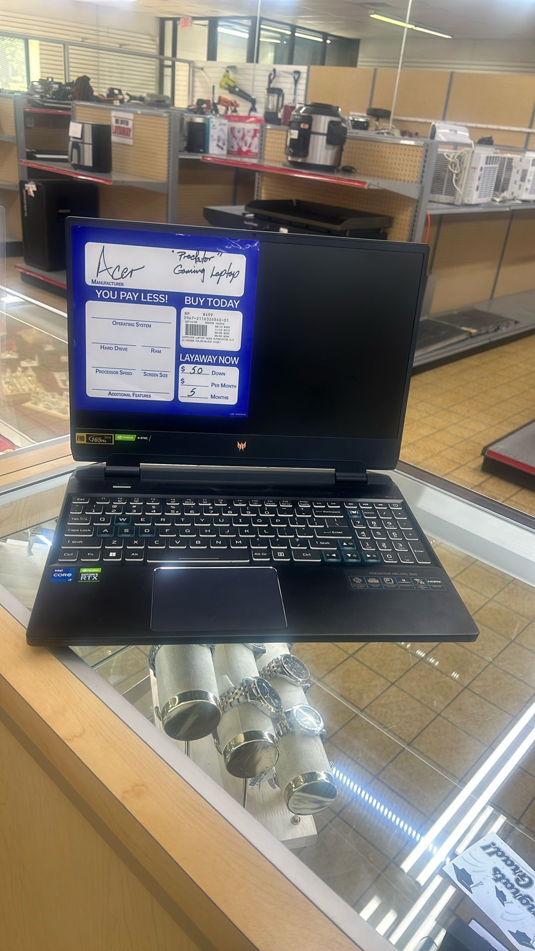 Predator Gaming Laptop Layaway Today $50 Down