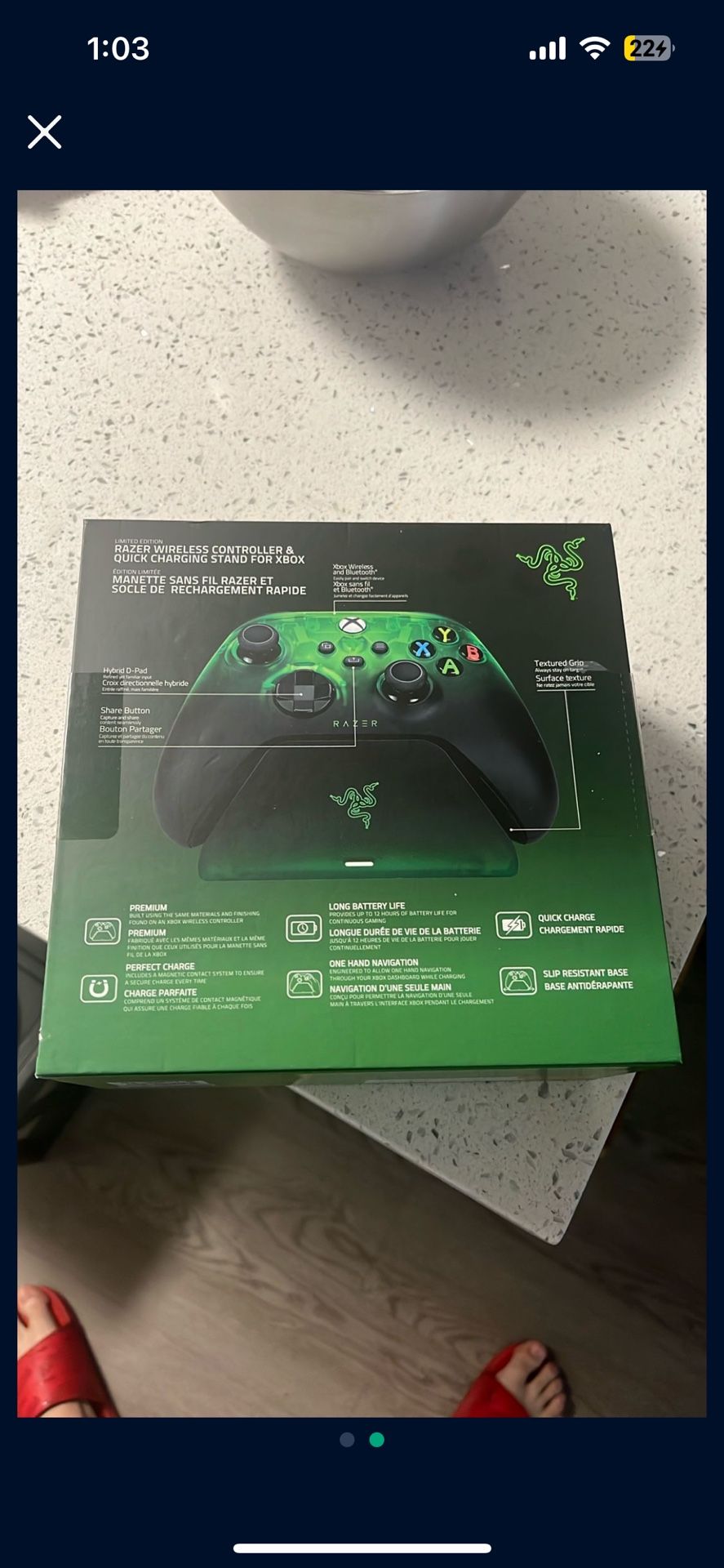 Razer Xbox Controller With Charging Bank