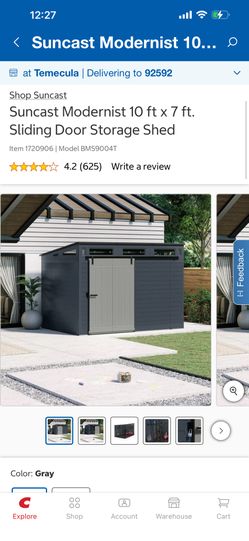 Suncast Modernist 10 ft x 7 ft. Sliding Door Storage Shed