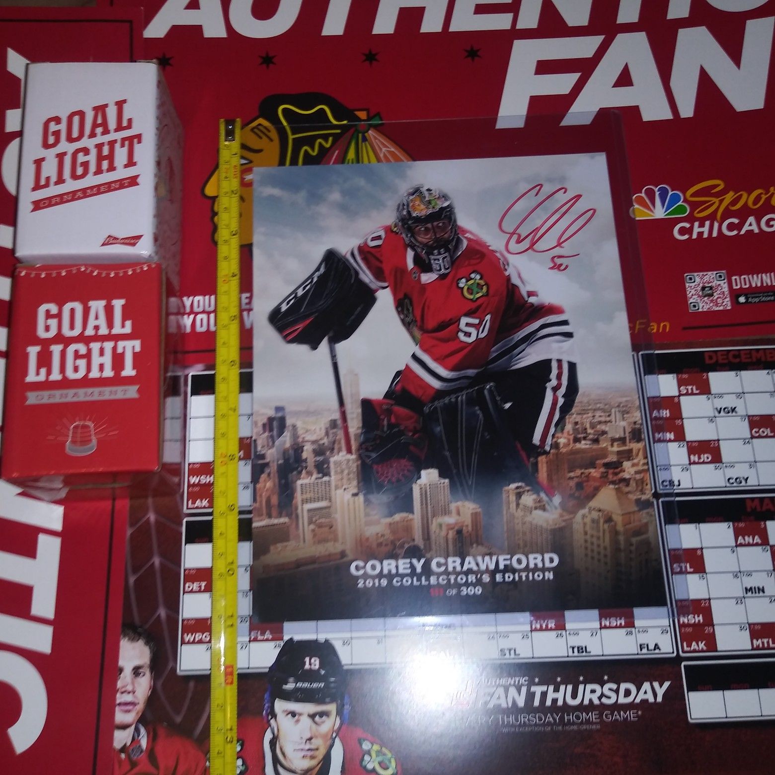 Chicago Blackhawks Corey Crawford Autographed Signed Skyline Photo 300 made