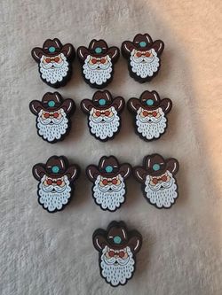 Cowboy Santa Silicone Focal Beads