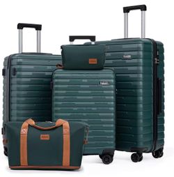 Cosbarn Luggage Sets Hardshell 5 Piece Durable Suitcases with Wheels