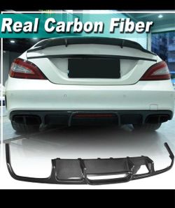 Benz W218 CLS550 CLS63 AMG 2012-18 REAL Carbon Rear Bumper Diffuser Spoiler