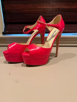 Brian Atwood Tribeca SkyHigh Hot Pink Patent Pumps