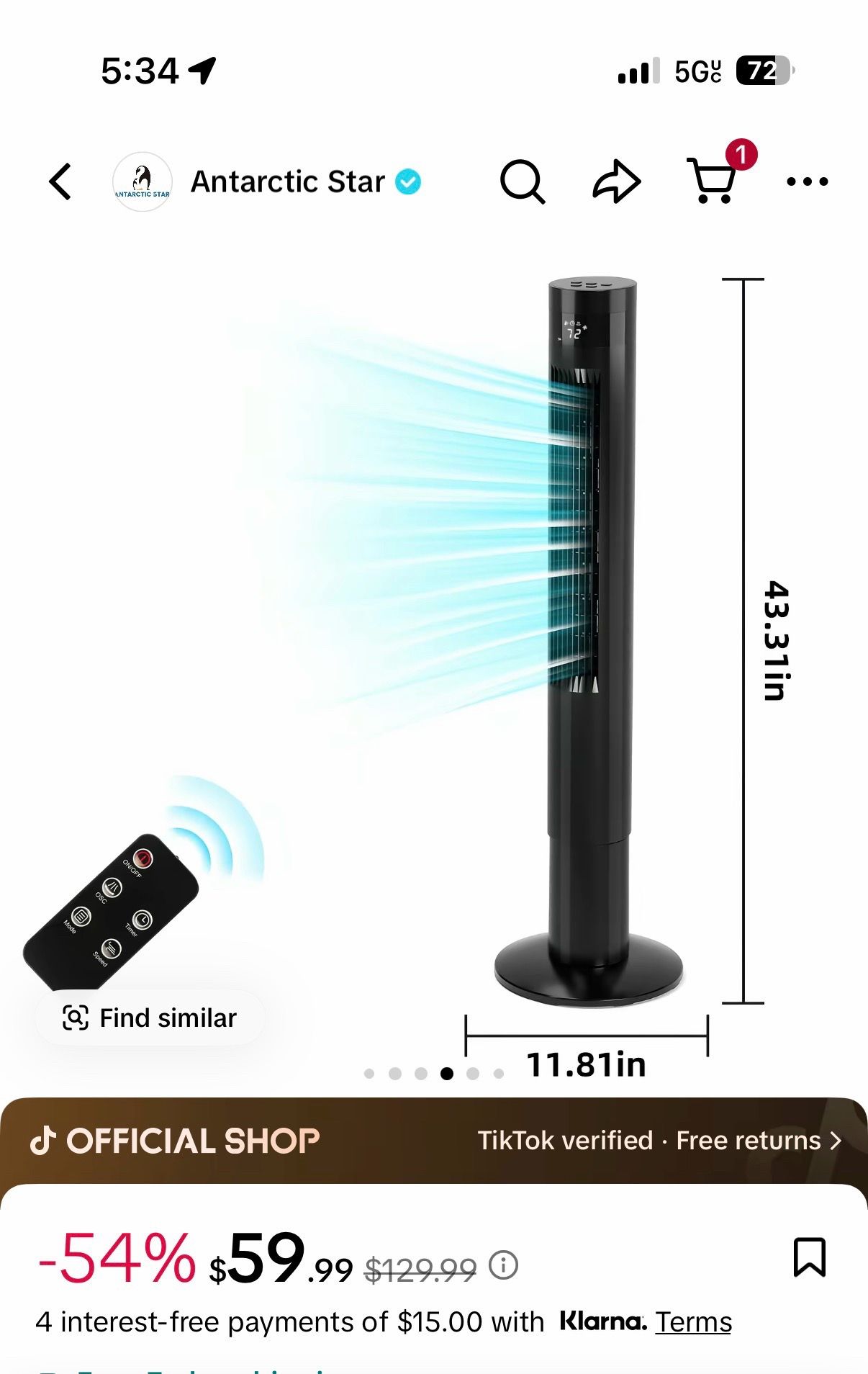 Tower fan