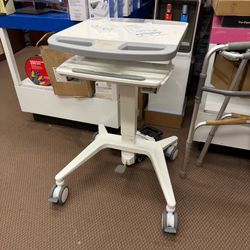 Mount-It! MedHub Mobile Medical Cart Workstation with Locking Caster Wheels, White/Grey (MI-16003)