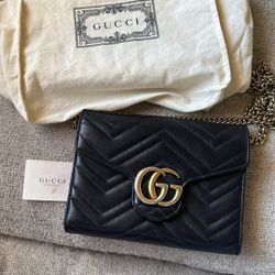 Gucci GG Marmont wallet on chain