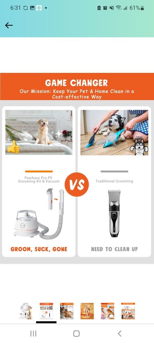 Dog Grooming Kit & Vacuum, Upgraded 5 in 1 Pet Grooming Tool with 3 Mode Powerful Suction, Rechargable Dog Clippers Trimmer, DeShedding Brush Hair Rem