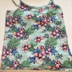 Floral print tank top with adjustable straps