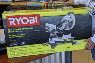 Brand New Ryobi 10 In Sliding Compound Miter Saw With LED