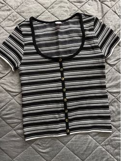 Striped old school top size Large