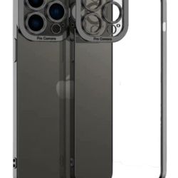 iPhone 13 Pro Case, Stylish Electroplating Coloring Border, Transparent Soft Rubber Protective Case,