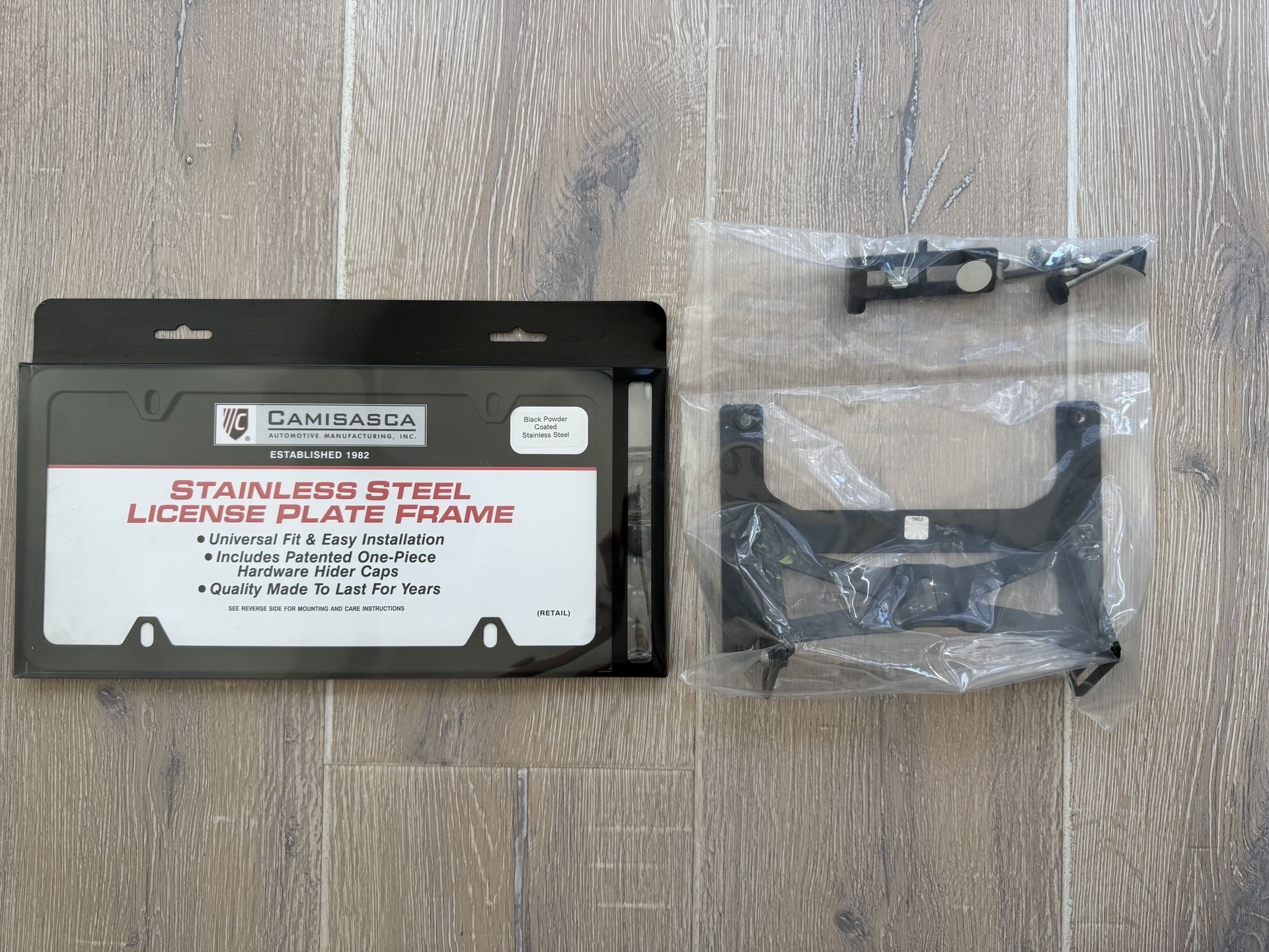 *BRAND NEW* BMW X5 No-Drill Front License Plate Mount + Black Stainless Steel License Plate Frame