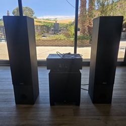 A/V 7.2 Surround Sound Receiver W/ Sub And Floor Speakers