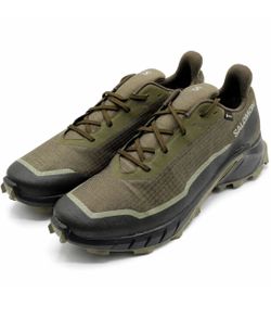 Size 14 - Salomon Alphacross 5 GTX GORE-TEX Trail Running Shoes Olive Black NEW!