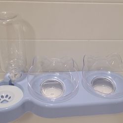 Cat Food Bowl And Water Dispenser