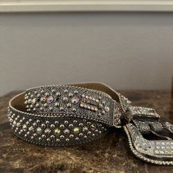 Classic Silver Metallic Real BB Simon Belt (Size 38)
