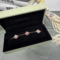 VC & A Pink Clover Bracelet