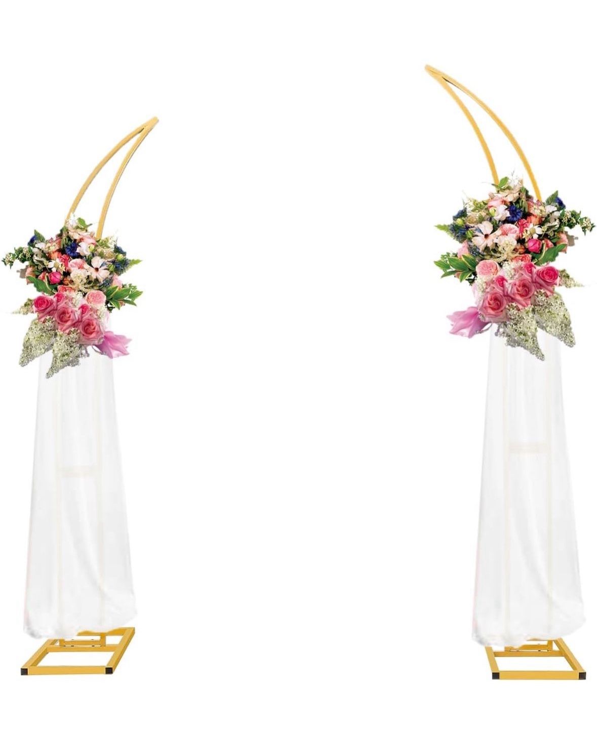 Large Moon Curved Metal Arch Backdrop Stand