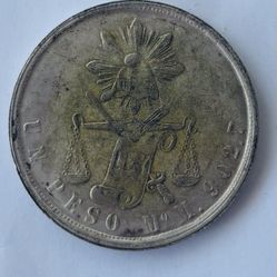 1872 Silver Mexican Peso