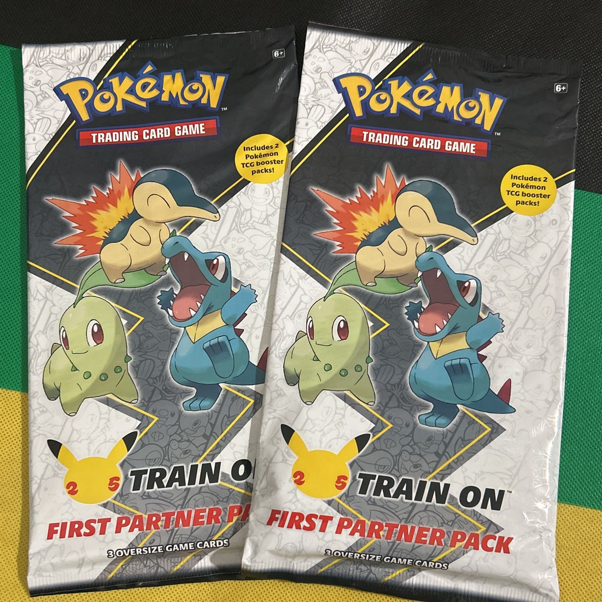 Pokemon TCG First Partner Pack - Johto 3 Jumbo Cards + 2 Booster Packs