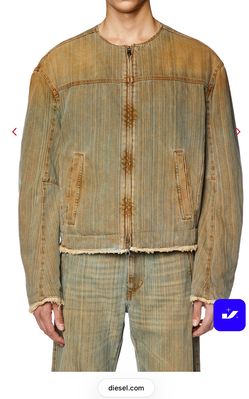 Diesel Beige D-Marge-Fsd Denim Jacket Sz M