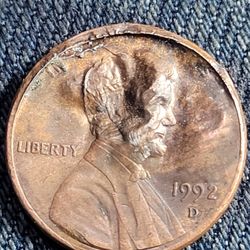 1992 D Lincoln Penny Error 