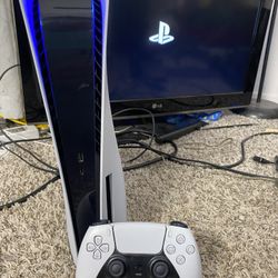 Sony PlayStation 5 Disc Edition White Console w/ Cables & WHITE Controller