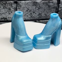 Bratz, Versace, heels, shoes, custom metallic electric blue