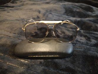 Tom Ford Gold Metal Frame Aviator Sunglasses with Casem