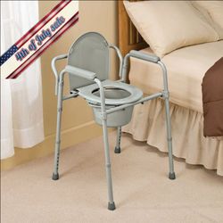 🏆 Portable Toilet Bedside Commode Chair