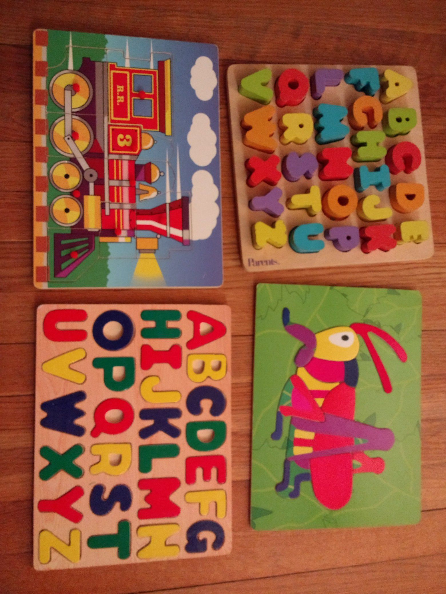 Lot of 4 toddler/pre-K wood puzzles