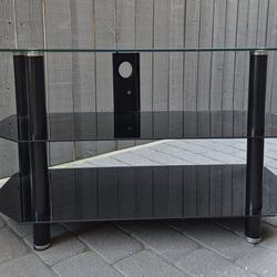 INNOV-EX Black Tempered Glass TV Stand