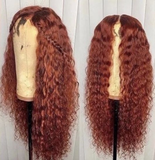 16” Ginger Orange Human Hair Wig