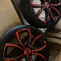 Red And Black Rims Size 20 