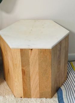 Marble top ottoman with storage